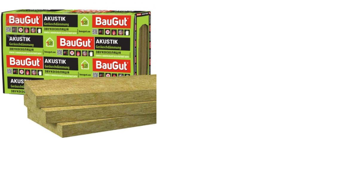 Базальтова вата BauGut AKUSTIK THERMOWOOL BLOCK STANDARD 45 100 мм 2,88 кв.м